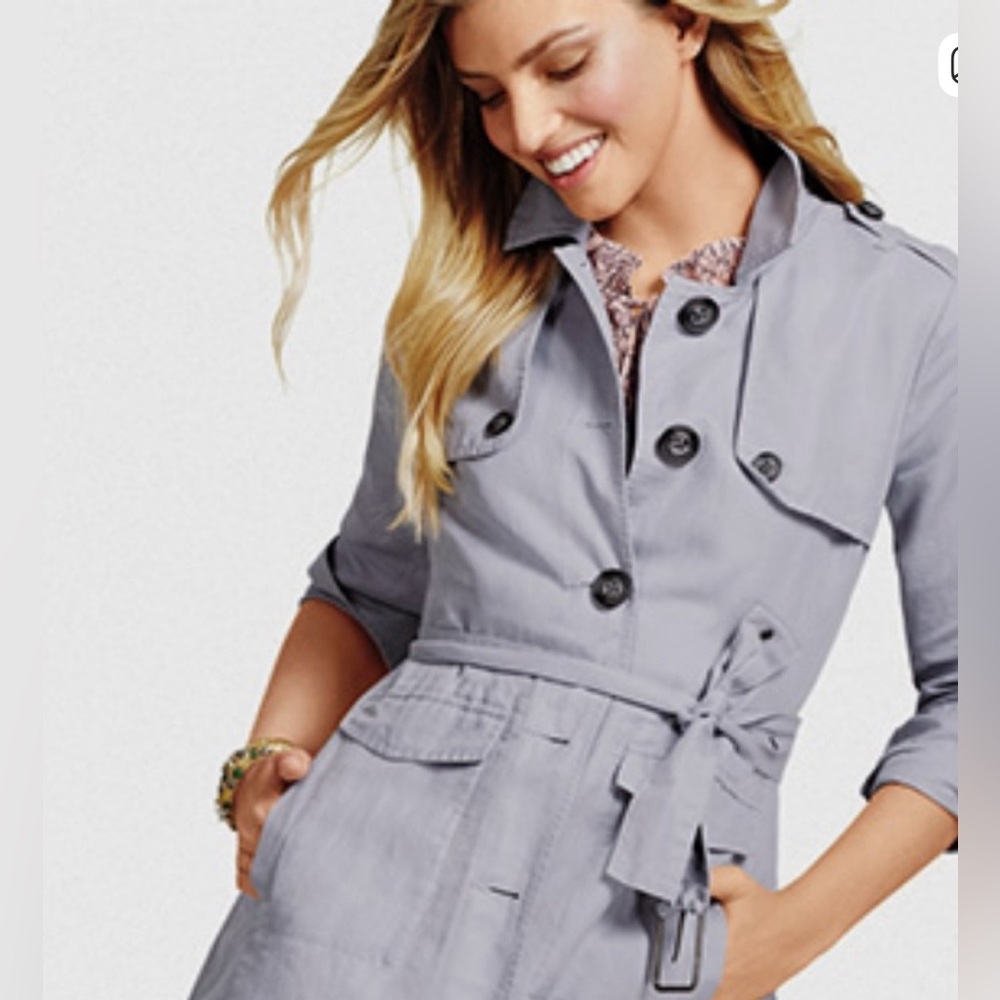 CAbi Tanner Trench Coat | Jacket In Periwinkle Style Number 5296